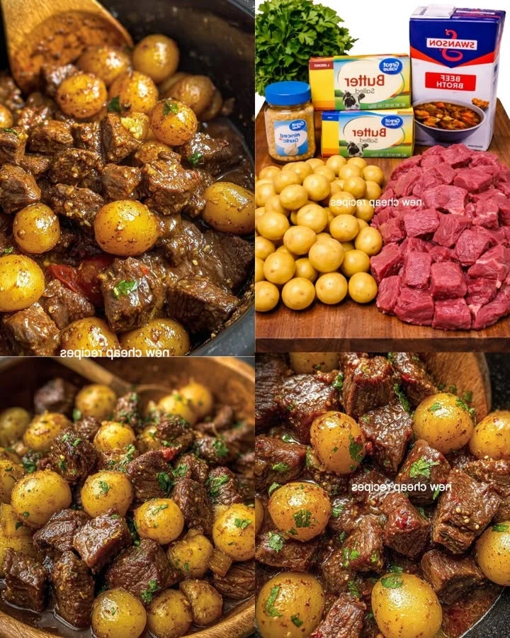 Crockpot Beef Bites & Potatoes finished