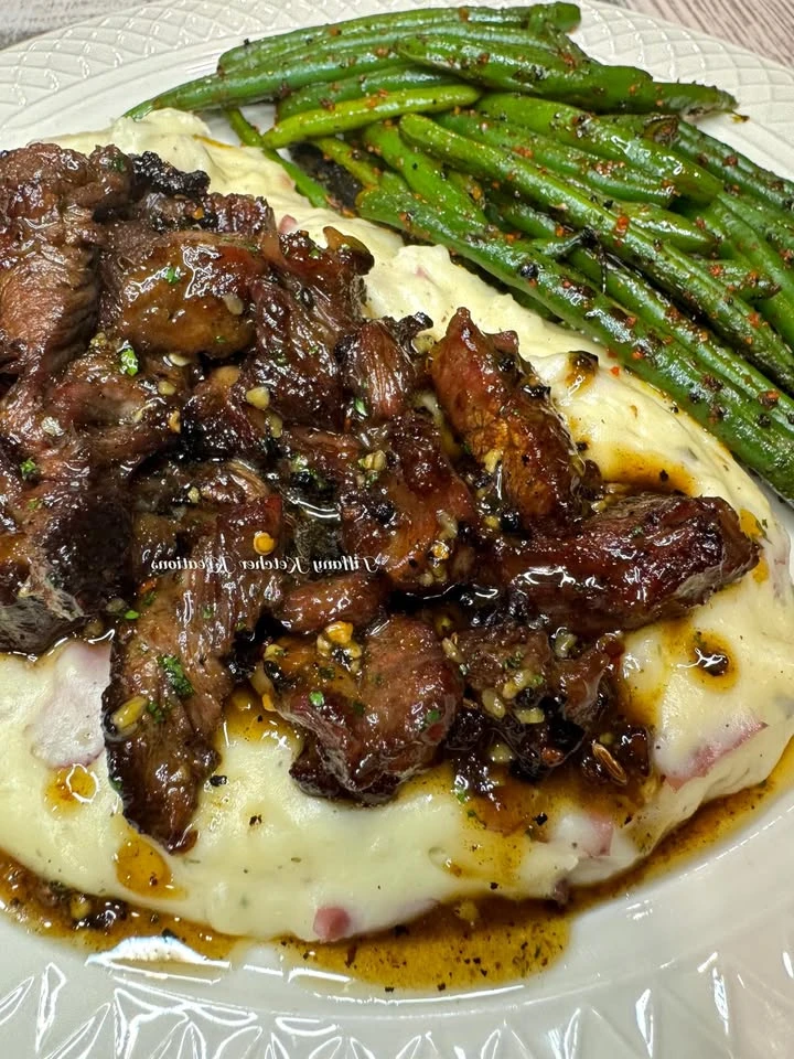 GARLIC BUTTER STEAK BITES RECIPE finished