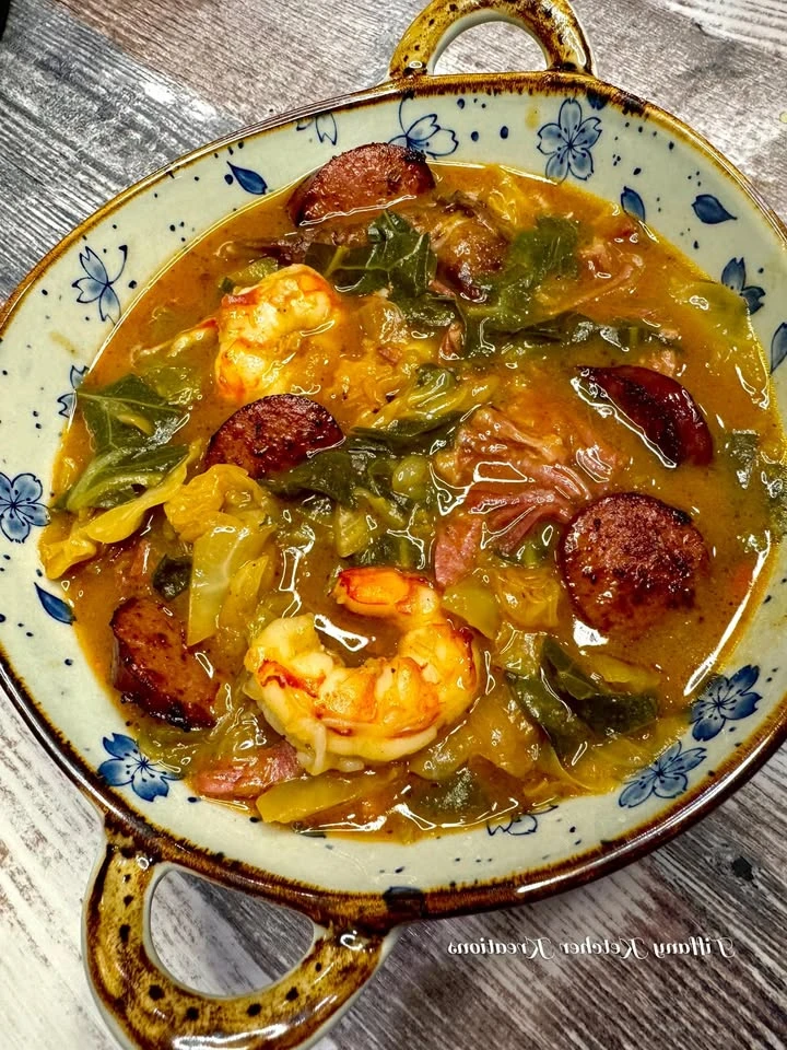 RECIPE: Gumbo greens with cabbage finished