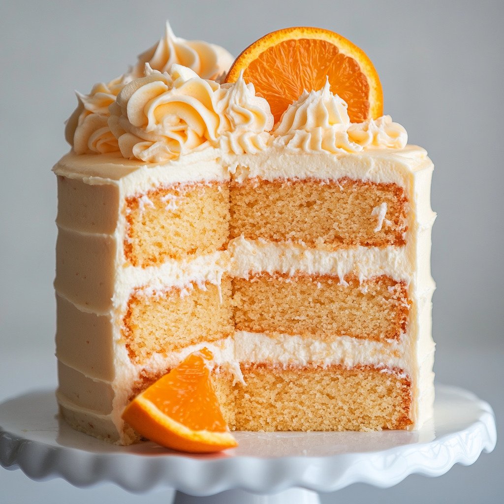 Moist Orange Layer Cake - The Boat Shed Kitchen or This Orange Creamsicle Cake is light, fluffy, and bursting with bright citrus flavors—layers of soft vanilla sponge infused with sweet orange zest and frosted with creamy vanilla buttercream for a nostalgic, sunshine-filled dessert. #summer #summers #orangecreamsiclecake ingredients