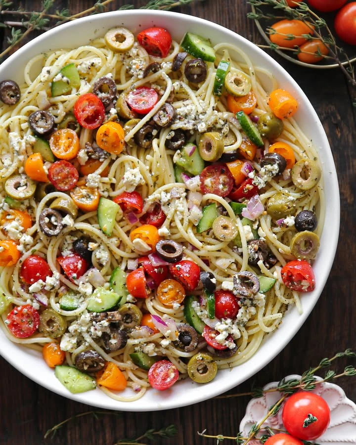 This is my most requested SPAGHETTI SALAD finished