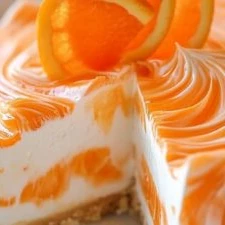 No-Bake Orange Creamsicle Cheesecake: A Refreshing Sweet Treat finished