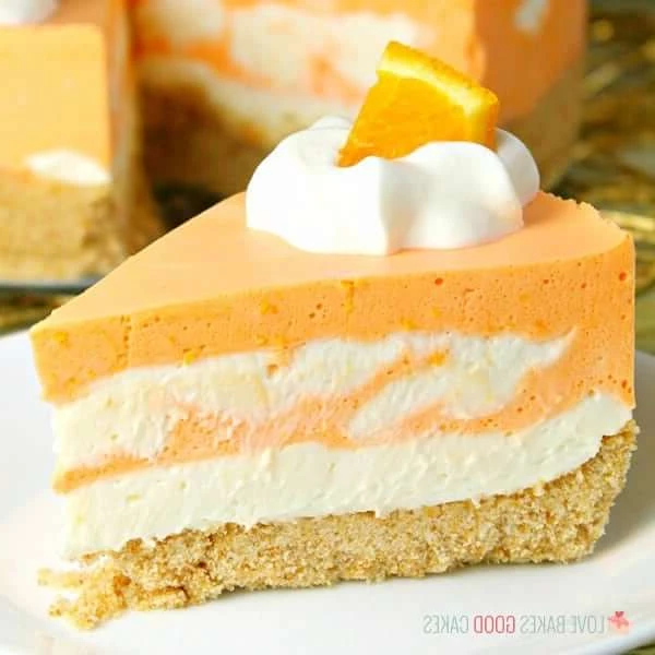 No-Bake Orange Creamsicle Cheesecake finished