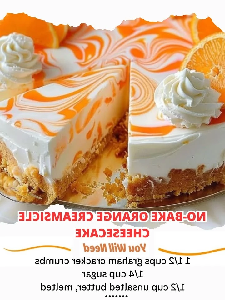 No-Bake Orange Creamsicle Cheesecake finished