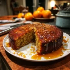 Indulge in a Heavenly Orange & Cardamom Date Cake with Irresistible Honey Drizzle finished