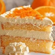 Orange Creamsicle Cake with Pudding Frosting finished