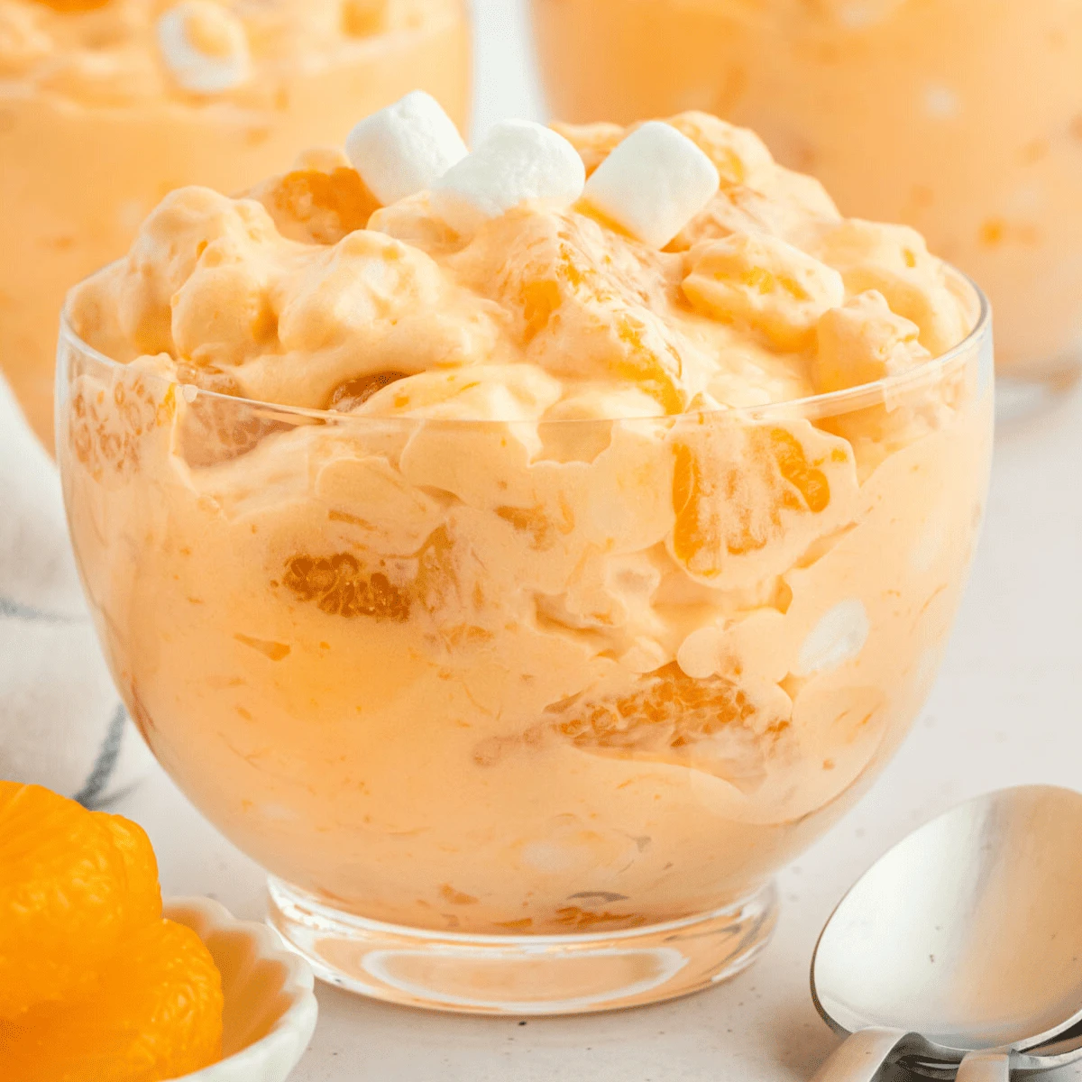 Orange Fluff or This orange fluff salad is a retro-style dessert the whole family will love finished
