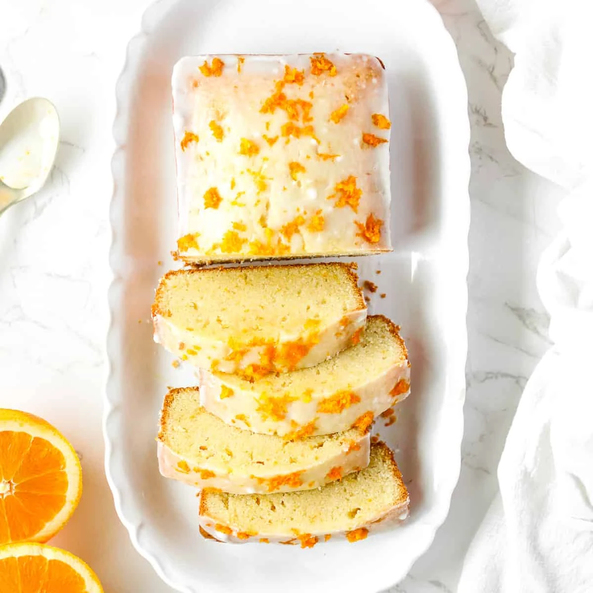 Orange Loaf Cake With Sweet Sugar Glaze finished