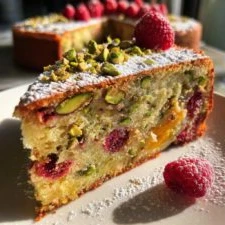 Raspberry Orange Pistachio Ricotta Cake: A Flavor Delight finished