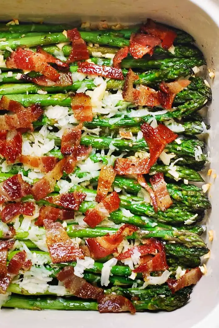 Roasted Asparagus with Bacon, Garlic, and Parmesan ingredients