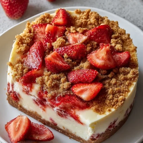 Strawberry Crumble Cheesecake finished