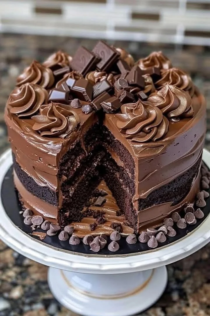 Triple Chocolate Cake finished