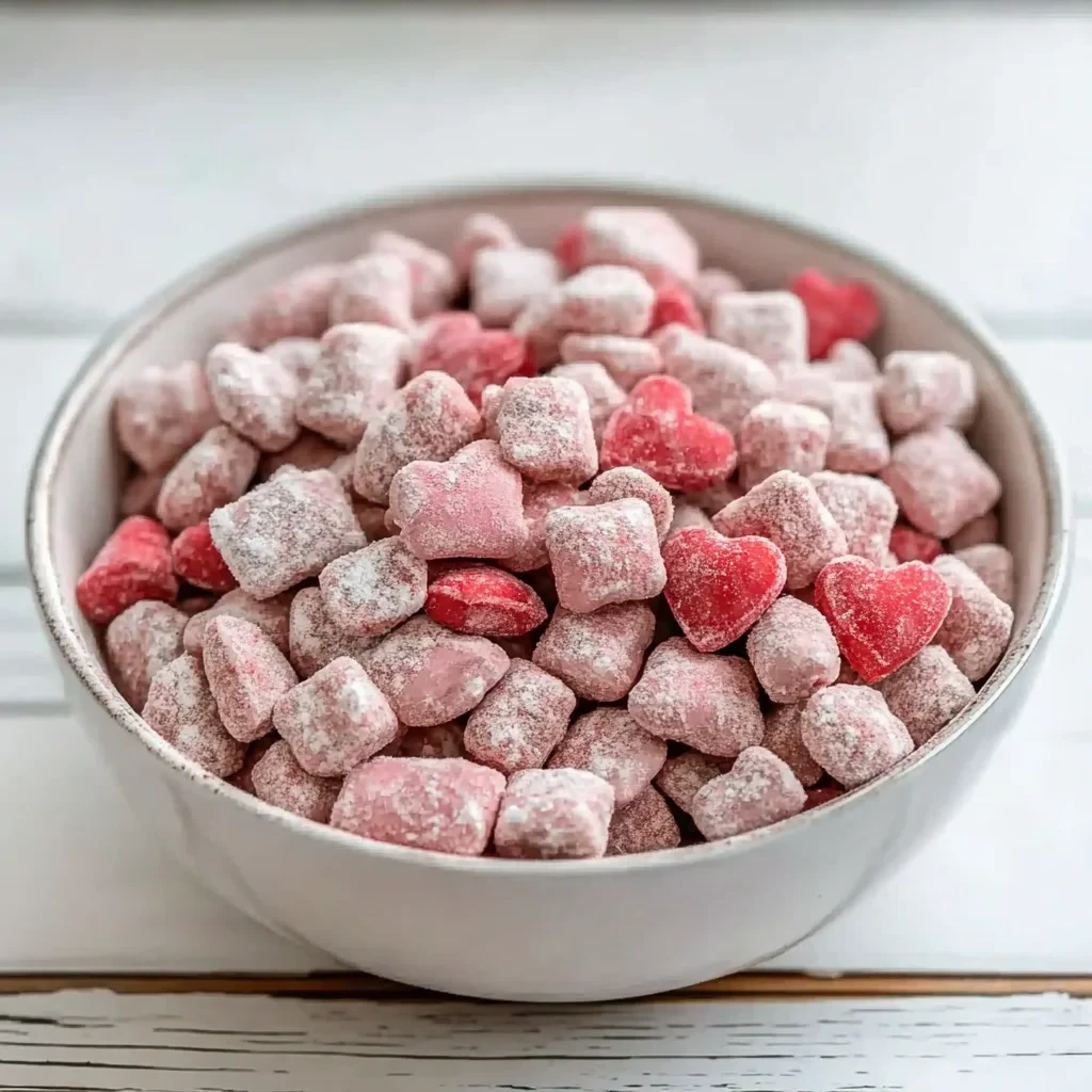 The Best Valentine's Day Muddy Buddies (Quick & Easy Snack!) image-3