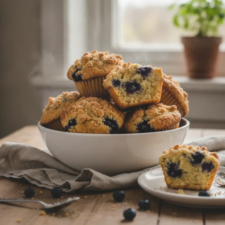 Blueberry Muffins with Crumble Topping Recipe
