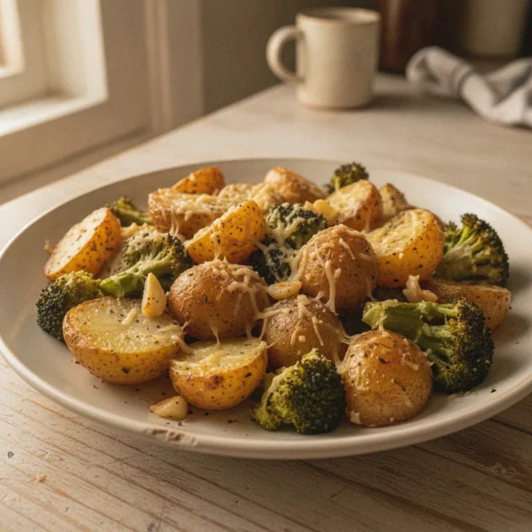 Roasted Parmesan Potatoes and Broccoli Recipe