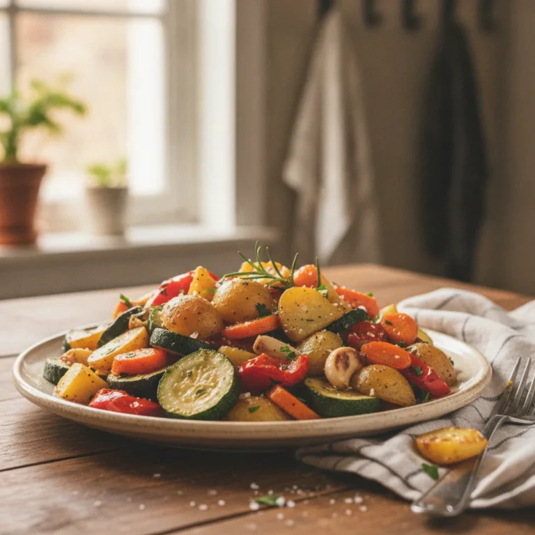 Garlic Herb Roasted Potatoes and Veggies Recipe