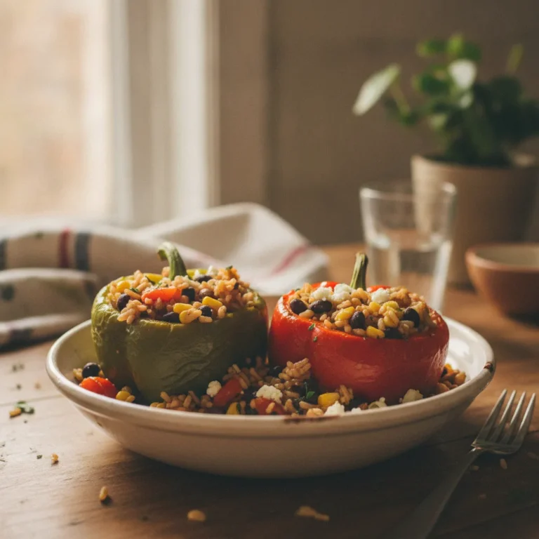 Easy Vegetarian Stuffed Bell Peppers with Rice Recipe