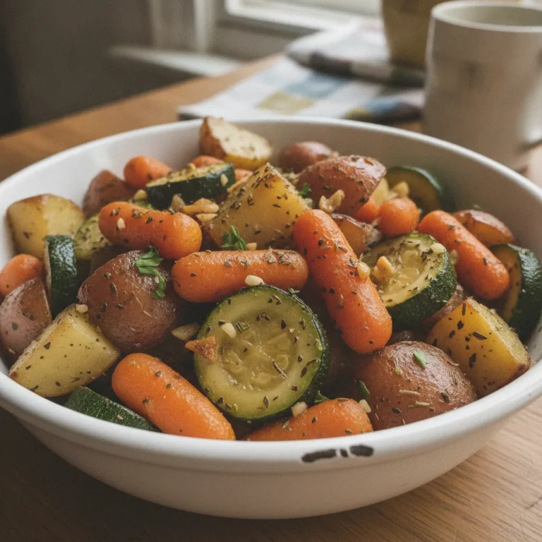 Garlic Herb Roasted Potatoes Carrots and Zucchini Recipe