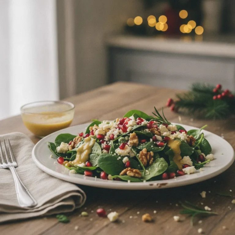 Pomegranate Christmas Salad with Honey Mustard Dressing Recipe