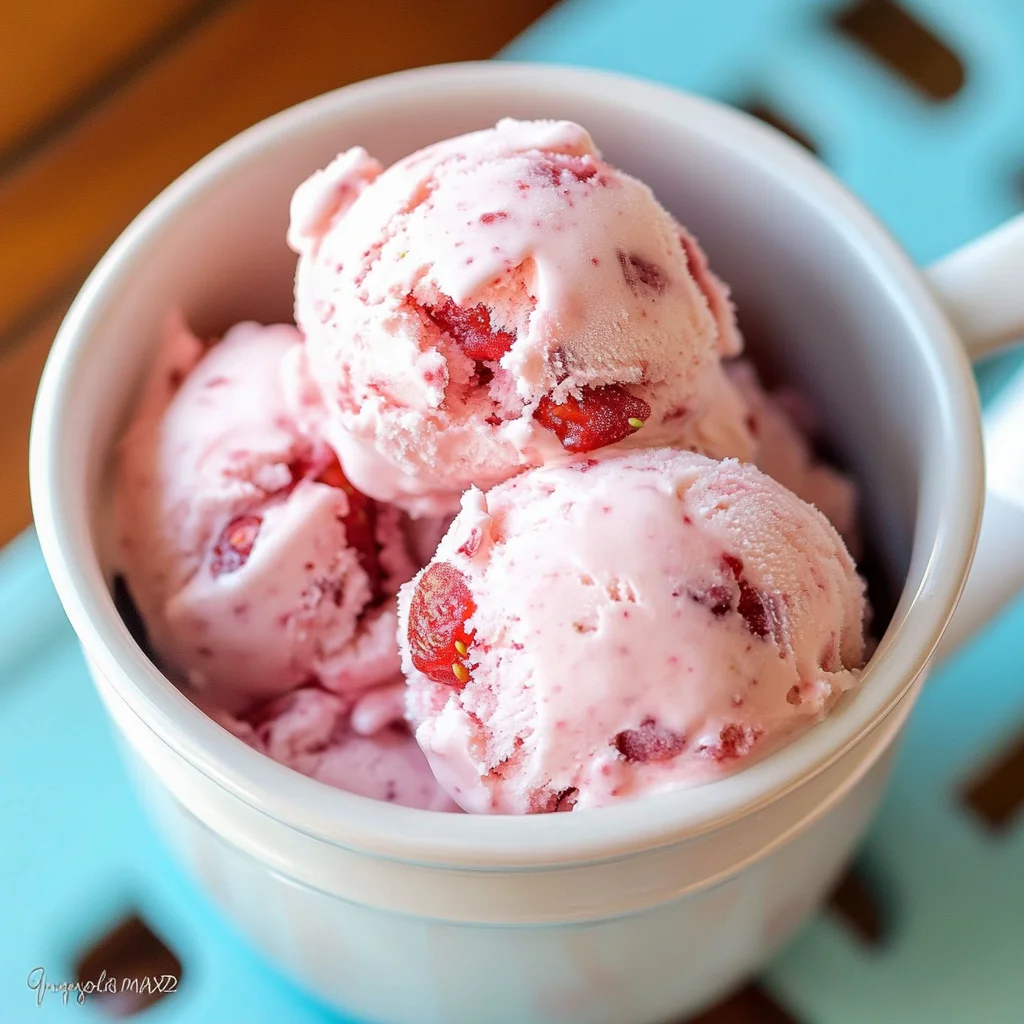 Homemade Strawberry Ice Cream step by step