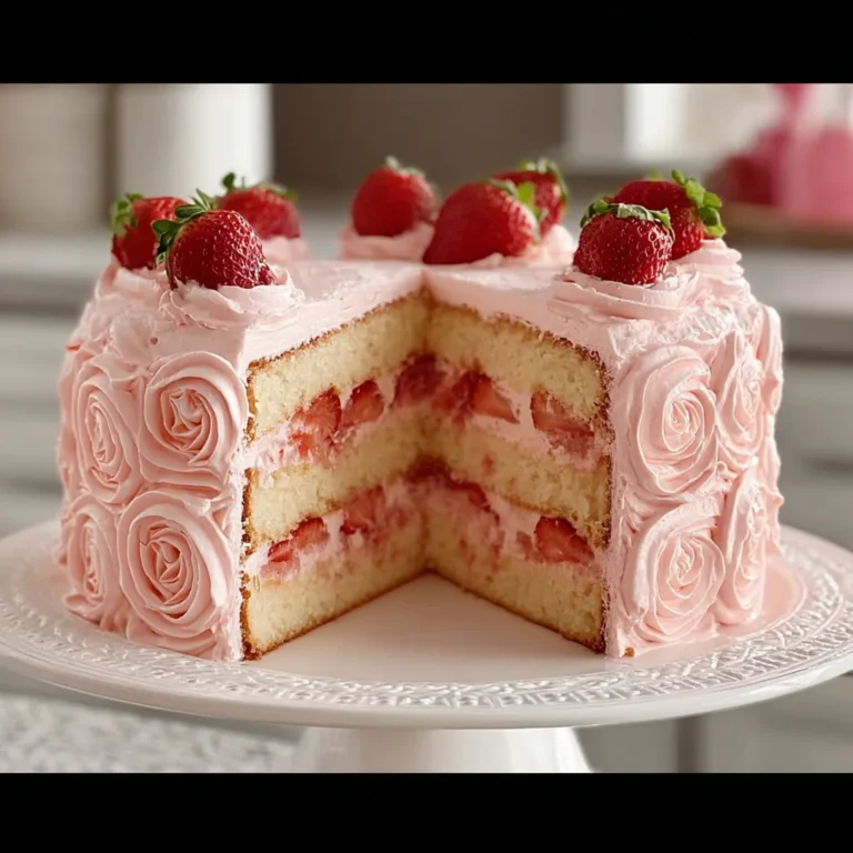 Homemade Strawberry Cake with Strawberry Frosting Recipe