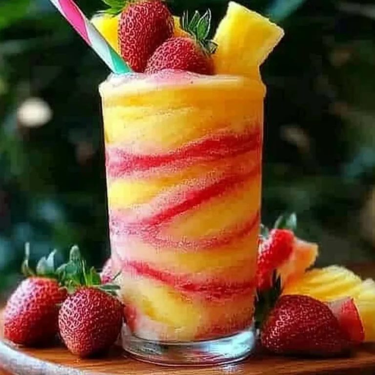 Pineapple Strawberry Swirled Slushies Easy Recipe