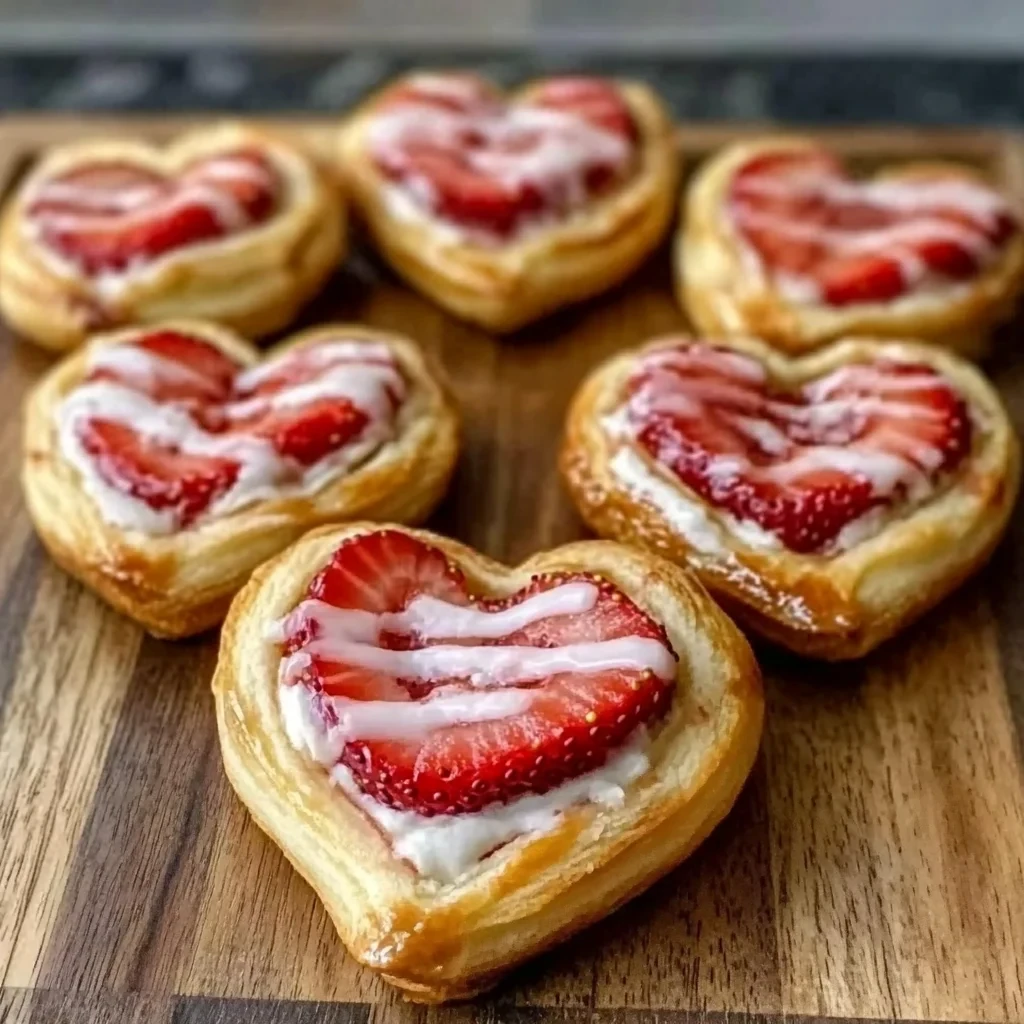 Recipe Title: Delicious Strawberry Cream Cheese Heart Danishes for Valentine's Day Desserts image-3