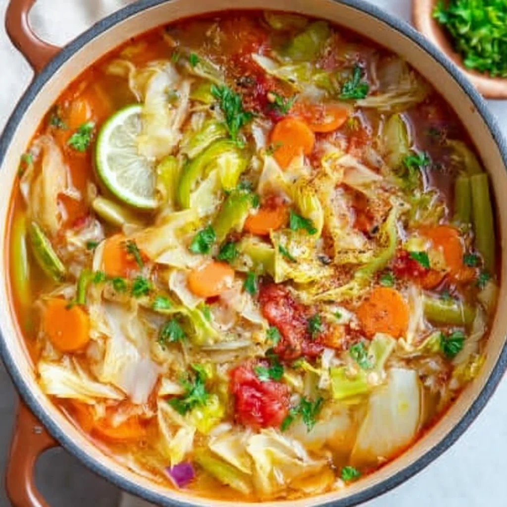 Vegetable Cabbage Soup Vegan Healthy The Simple Veganista or Vegetable Cabbage Soup Full of fresh veggies a whole head of cabbage and flavorful herbs this vegan cabbage soup recipe is a naturally healthy meal packed with flavor image-2
