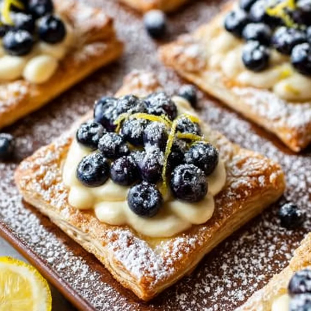 Blueberry Lemon Cream Pastries step by step