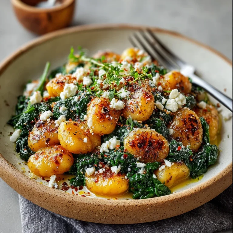 Crispy Gnocchi With Spinach And Feta Recipe