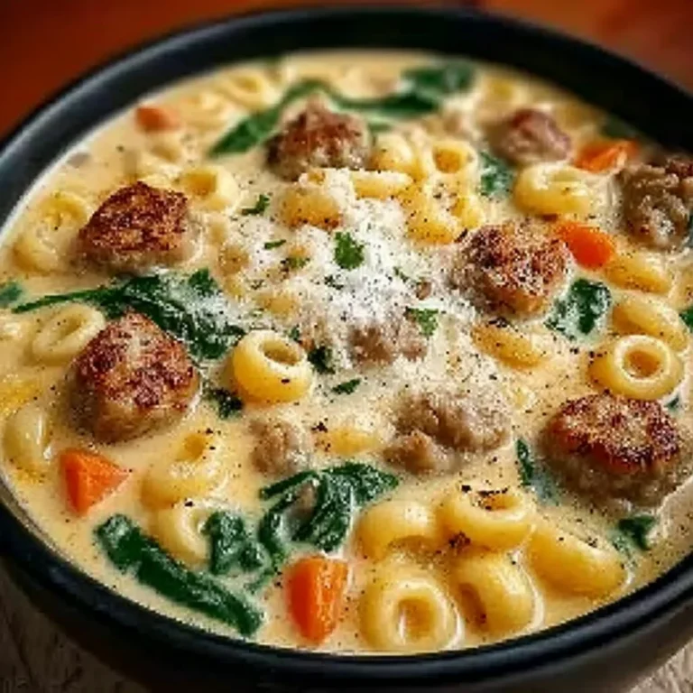 Creamy Parmesan Italian Sausage Ditalini Soup Recipe