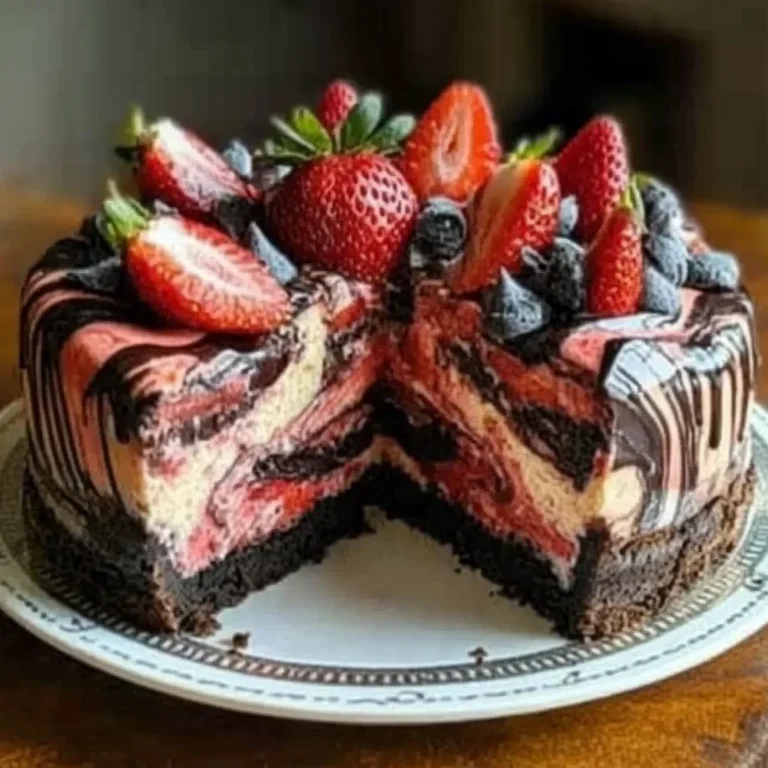 Chocolate Strawberry Swirl Cheesecake Recipe