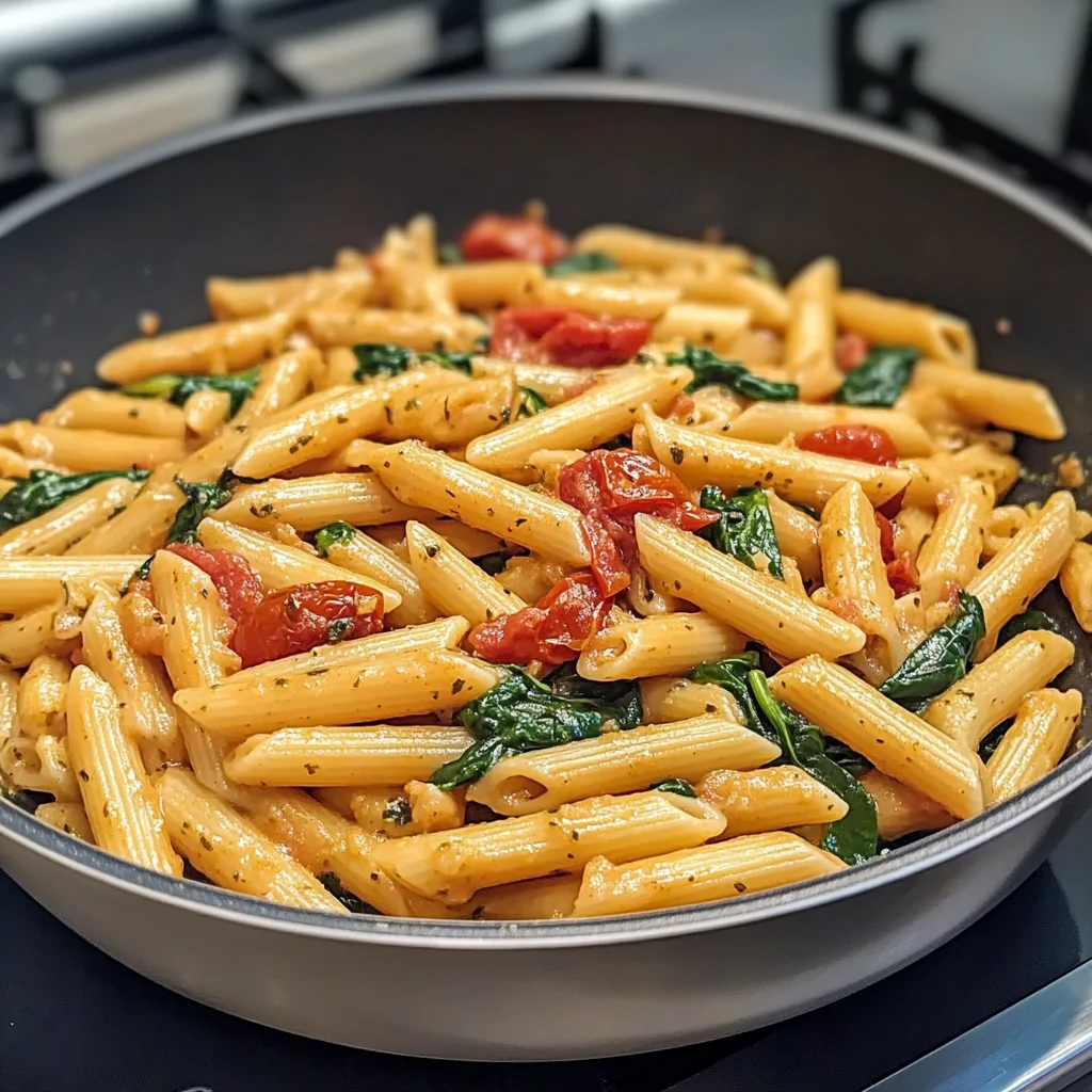 Recipe Title: Delicious Spinach Tomato Pasta step by step