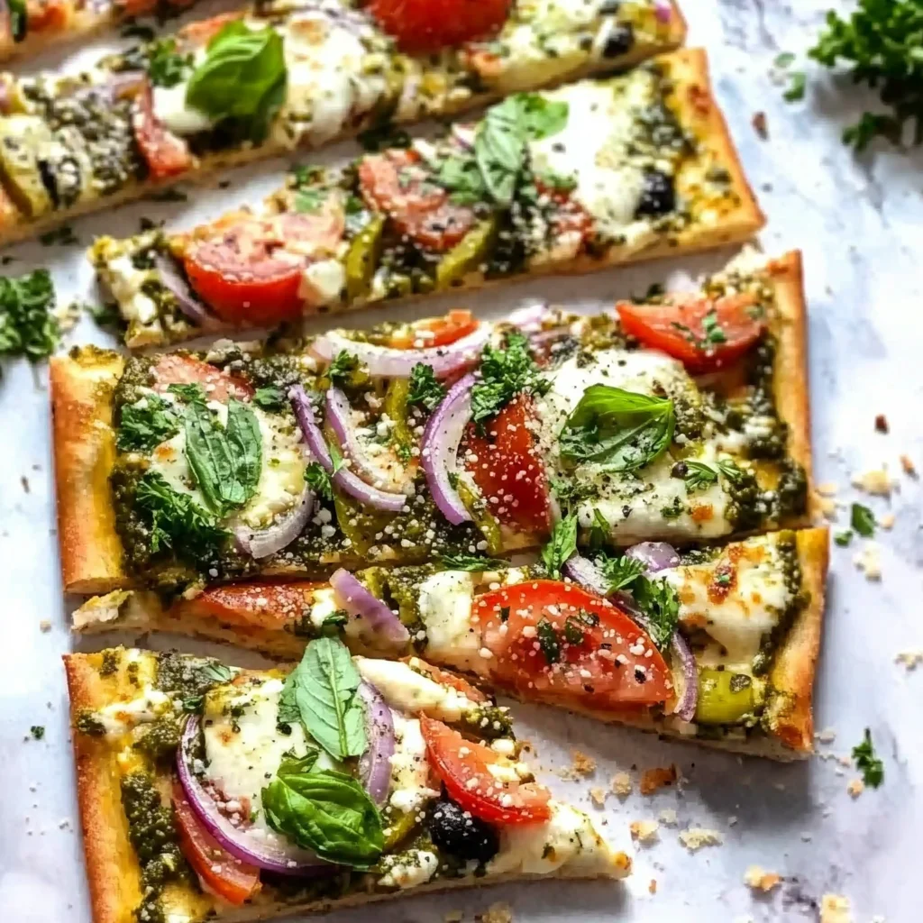 Easy Mediterranean Flatbread Pizza step by step