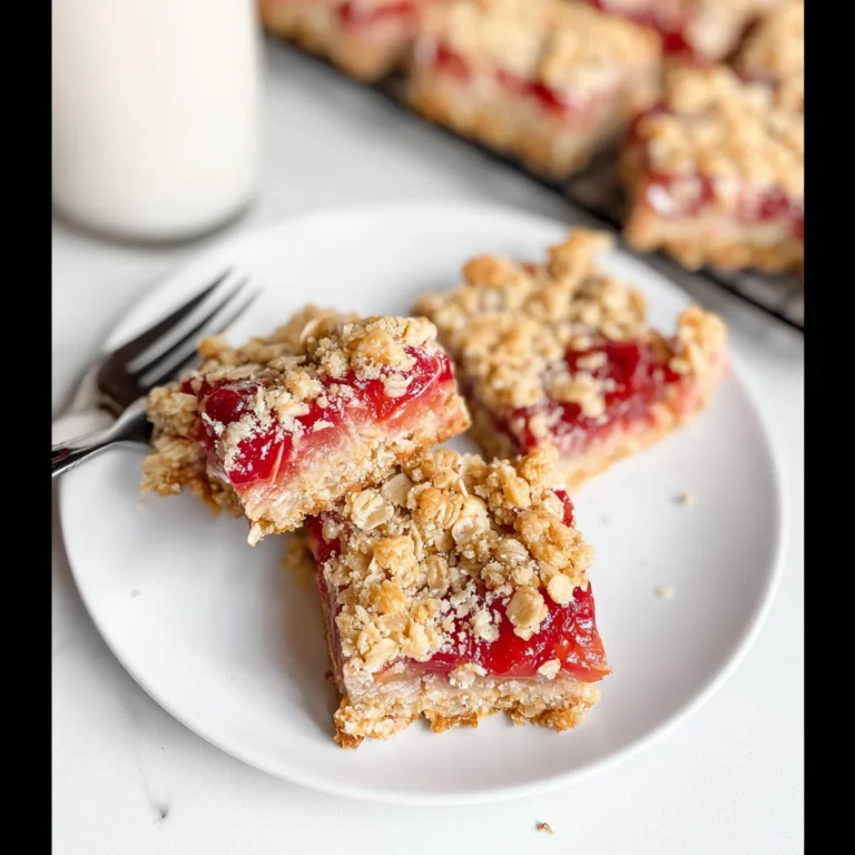 Easy Old Fashioned 5-Ingredient Oatmeal Rhubarb Bars Recipe