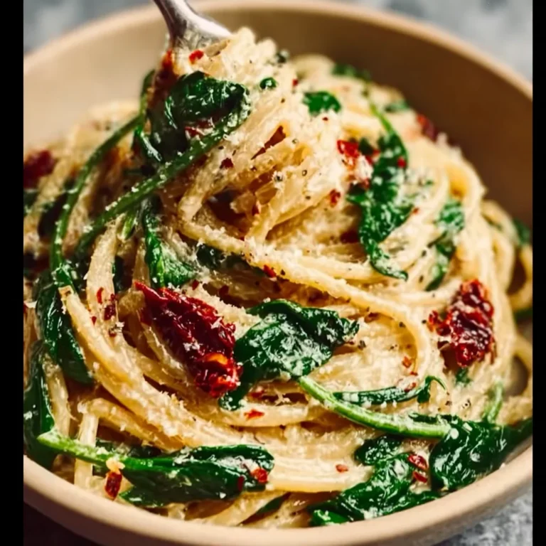 Spicy Spinach and Sun Dried Tomato Pasta Recipe