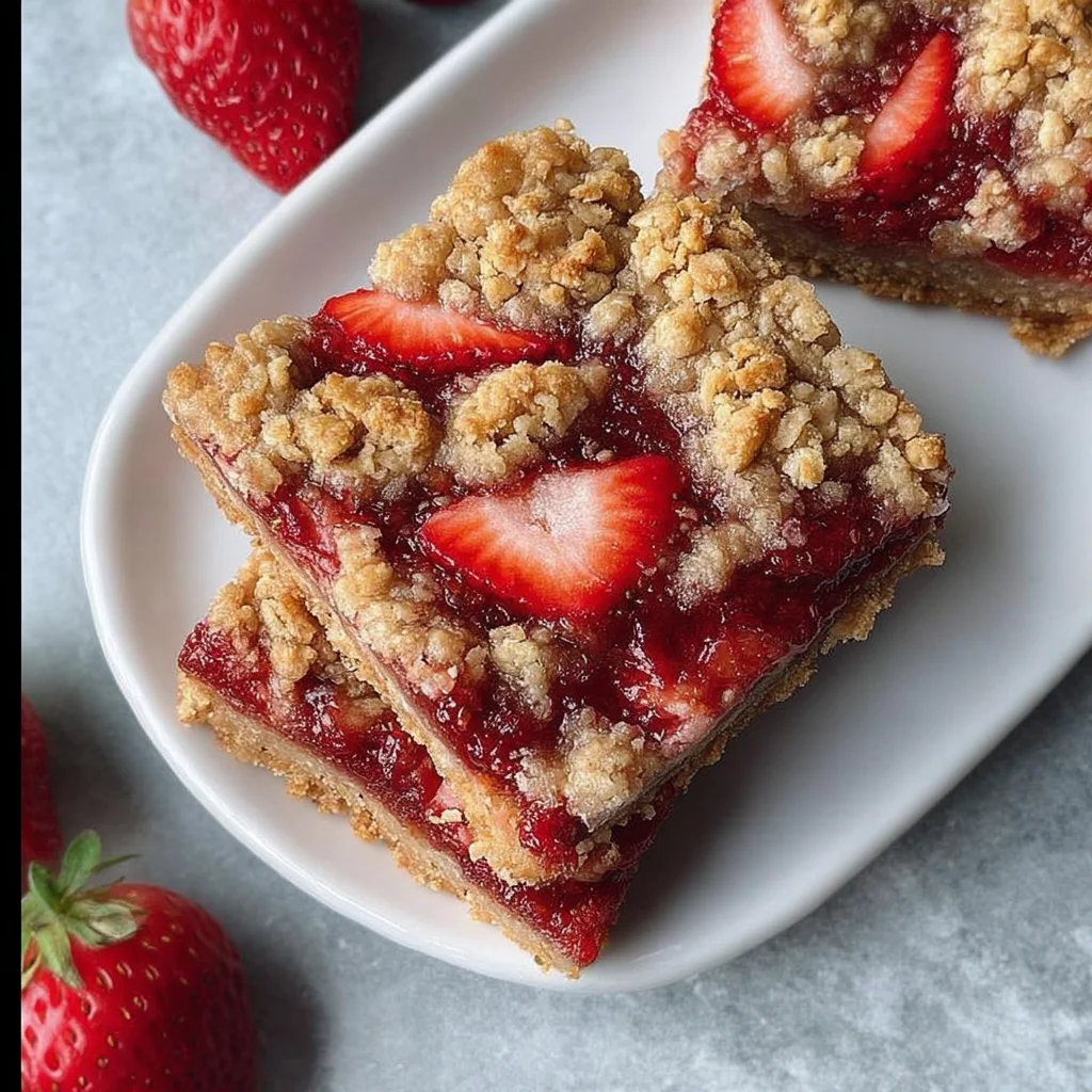 Healthy Strawberry Oatmeal Bars (Vegan + Gluten Free) step by step