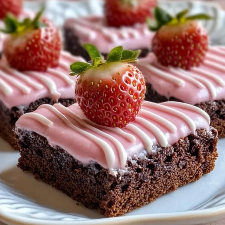 Strawberry Frosted Heart-Shaped Brownies Recipe