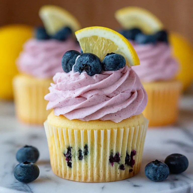 Lemon Cupcakes With Blueberry Buttercream Recipe
