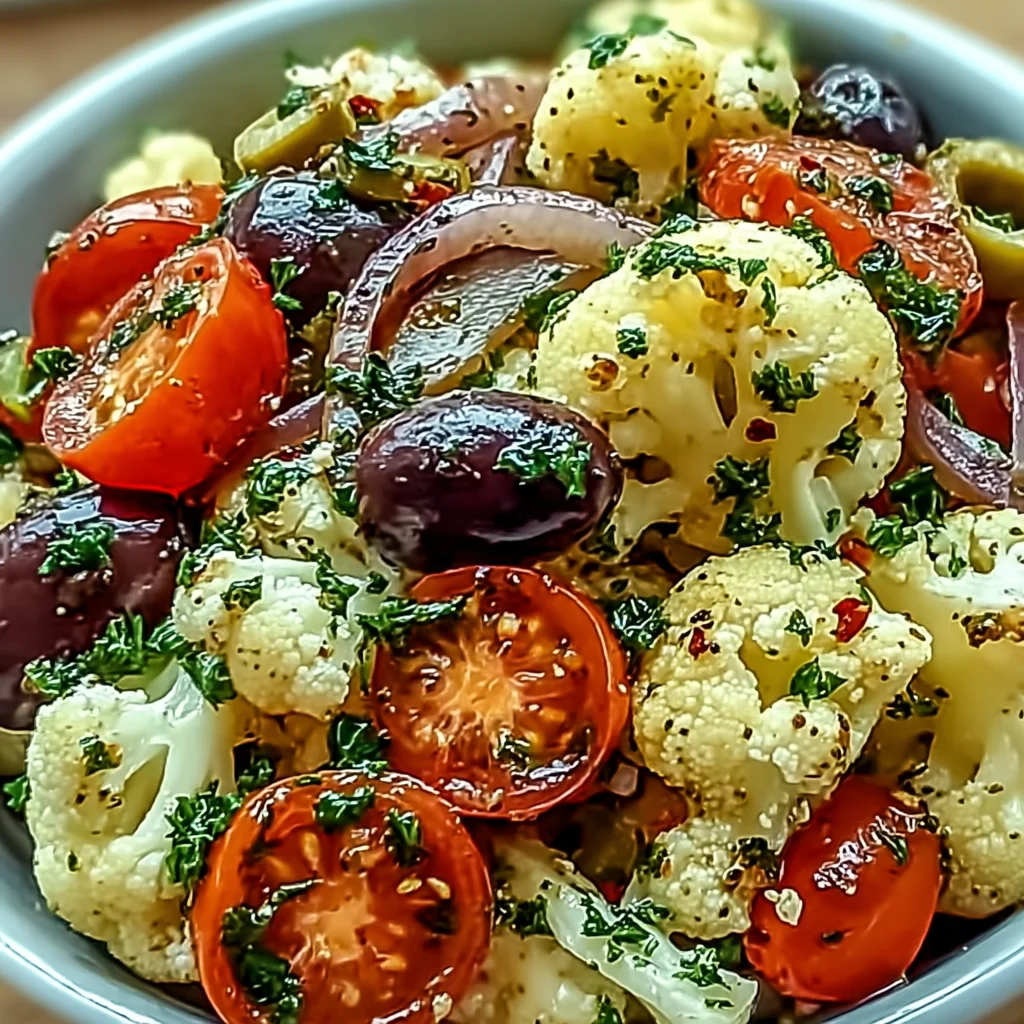 Mediterranean Marinated Cauliflower Salad step by step