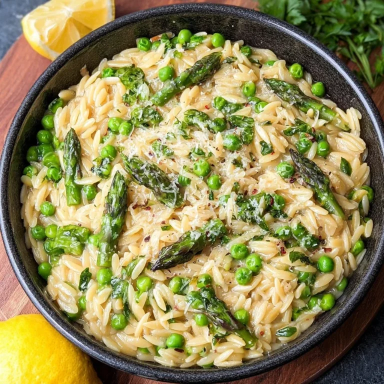 One Pot Orzo with Asparagus and Peas Recipe