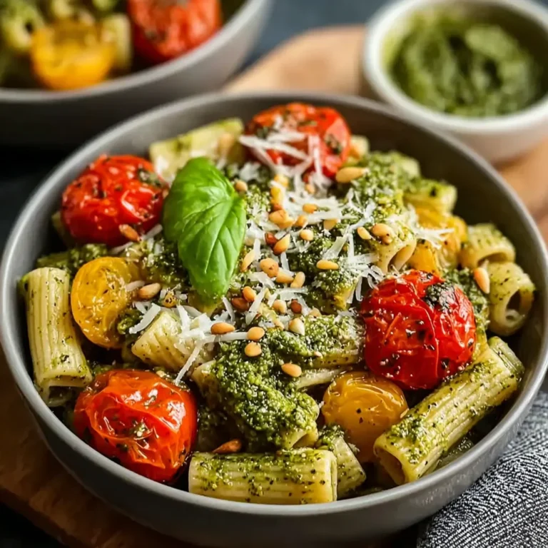 Pesto Pasta with Roasted Tomatoes Recipe