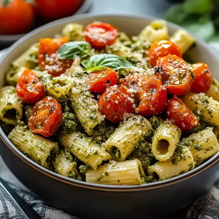 Pesto Pasta with Roasted Tomatoes Recipe