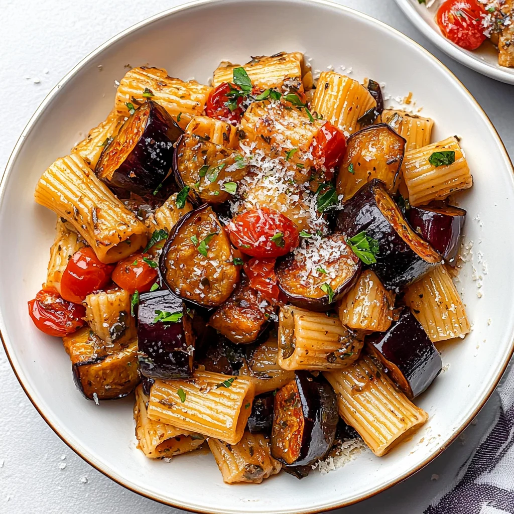 Roasted Eggplant Pasta step by step