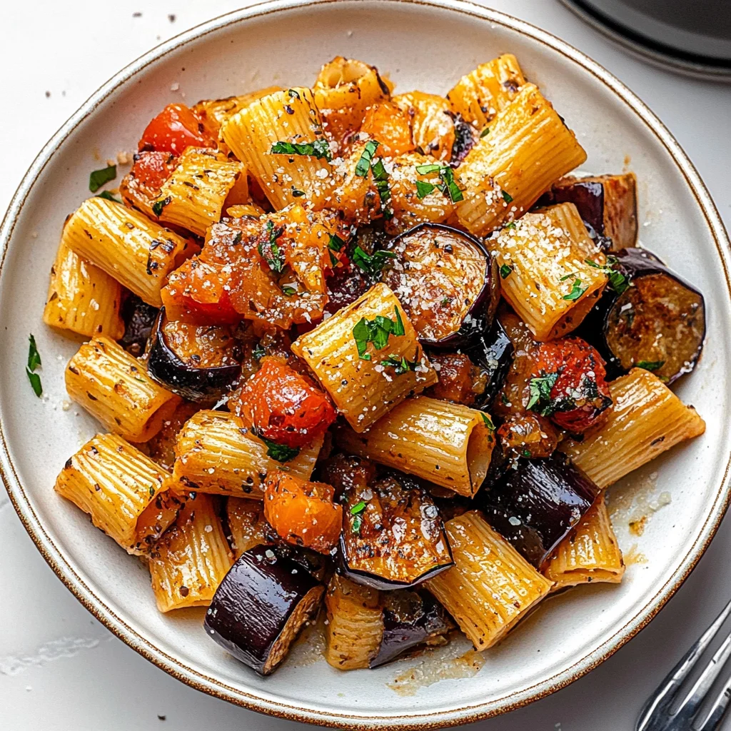 Roasted Eggplant Pasta step by step