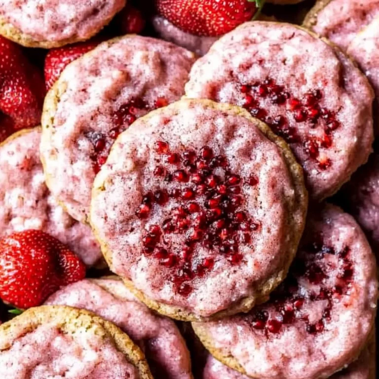 Iced Strawberry Sugar Cookies Recipe