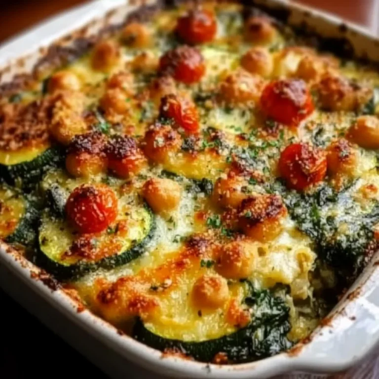 Spinach Zucchini Chickpea Bake Recipe