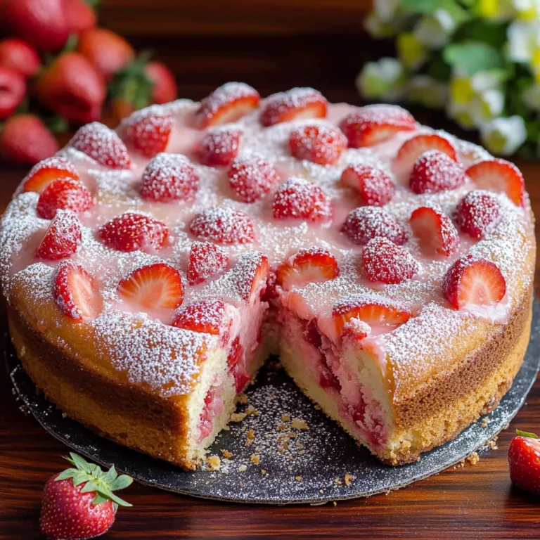 Easy Strawberry Cake With Strawberry Sauce Recipe
