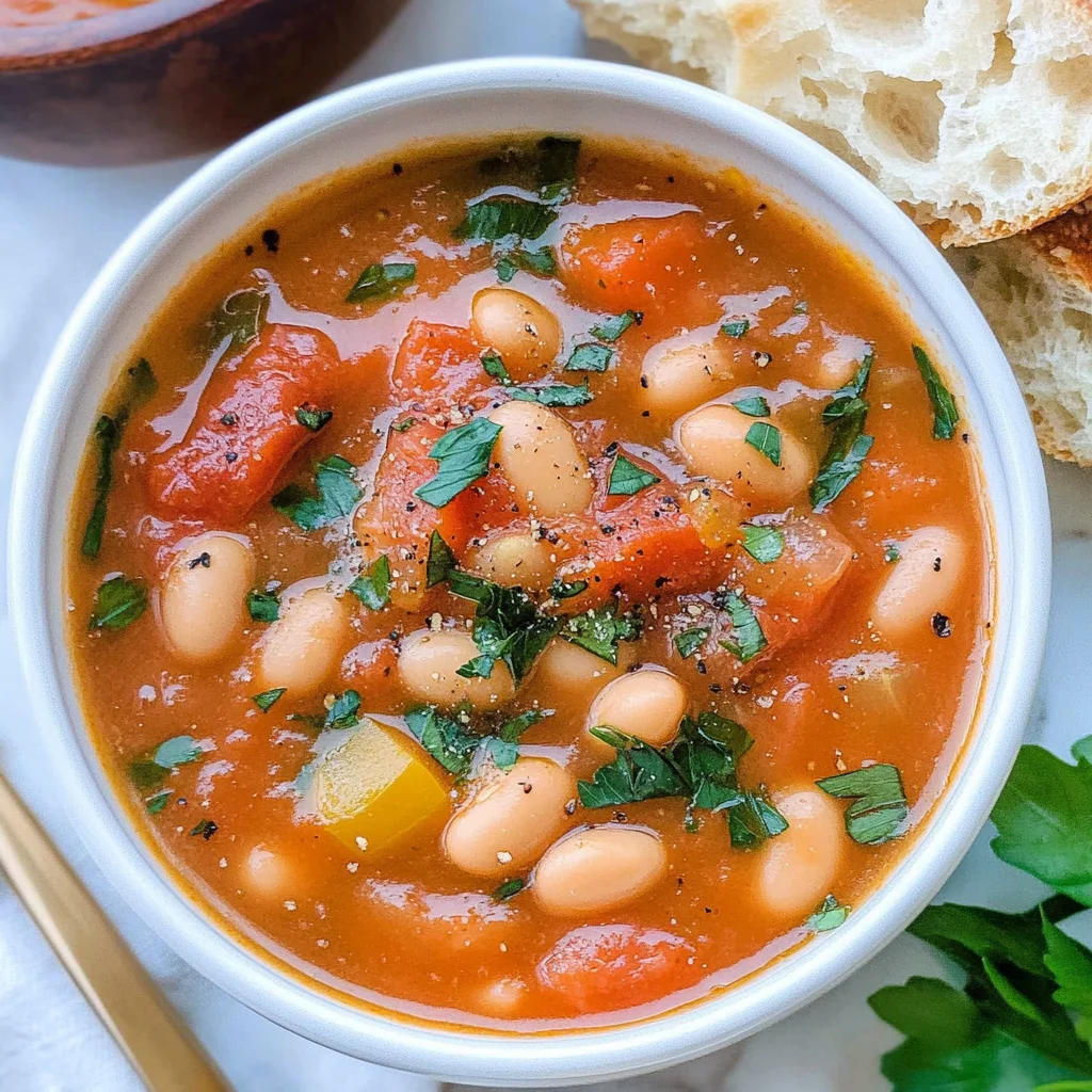 Recipe Title: Tomato Bean Soup step by step