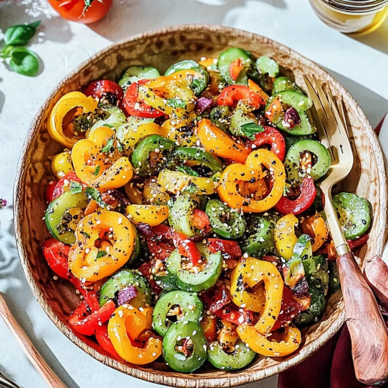 Viral TikTok Cucumber & Bell Pepper Salad Recipe